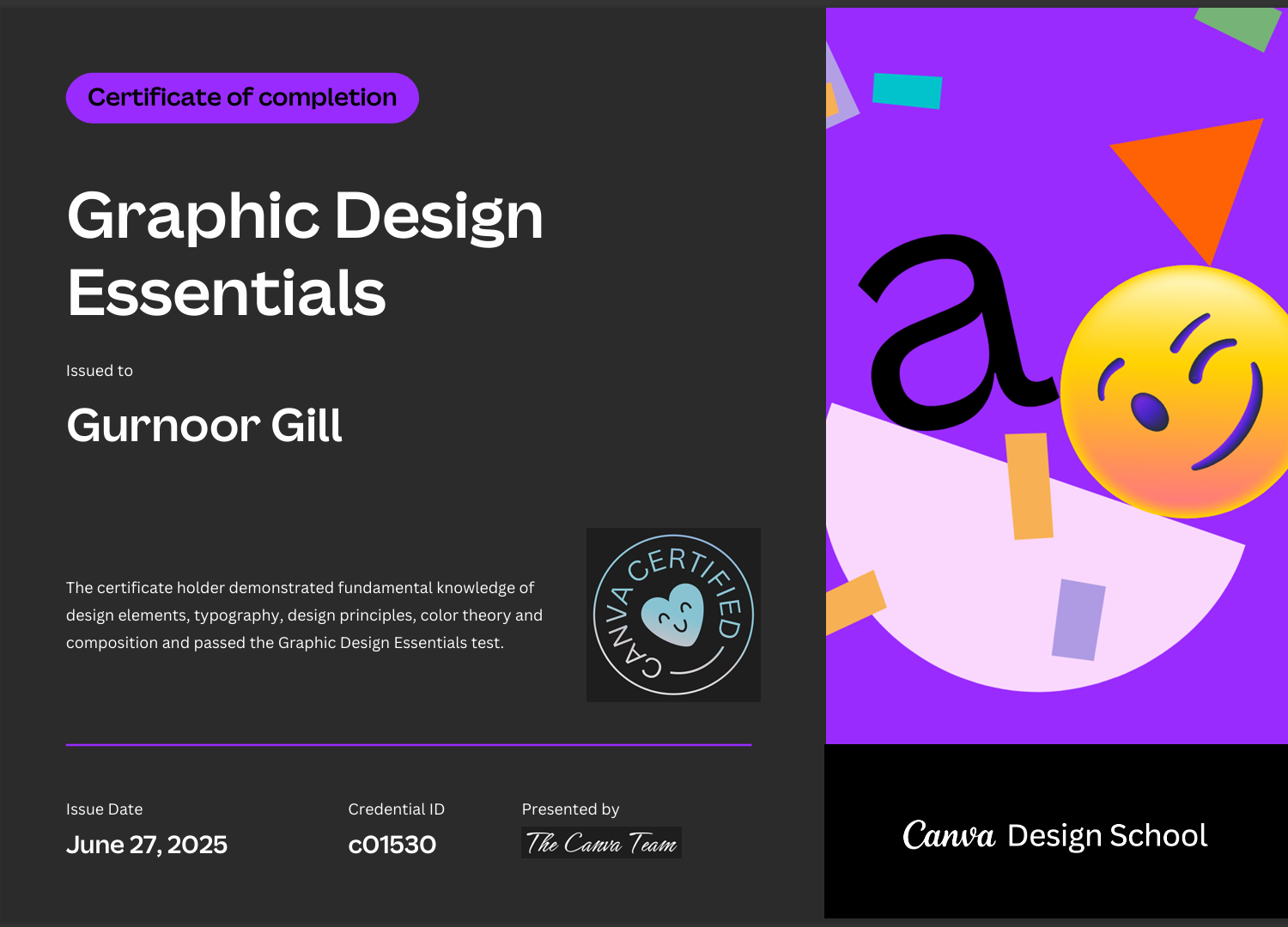 Gurnoor Gill (Digital Marketer) added her certificate in Digital Marketing Portfolio